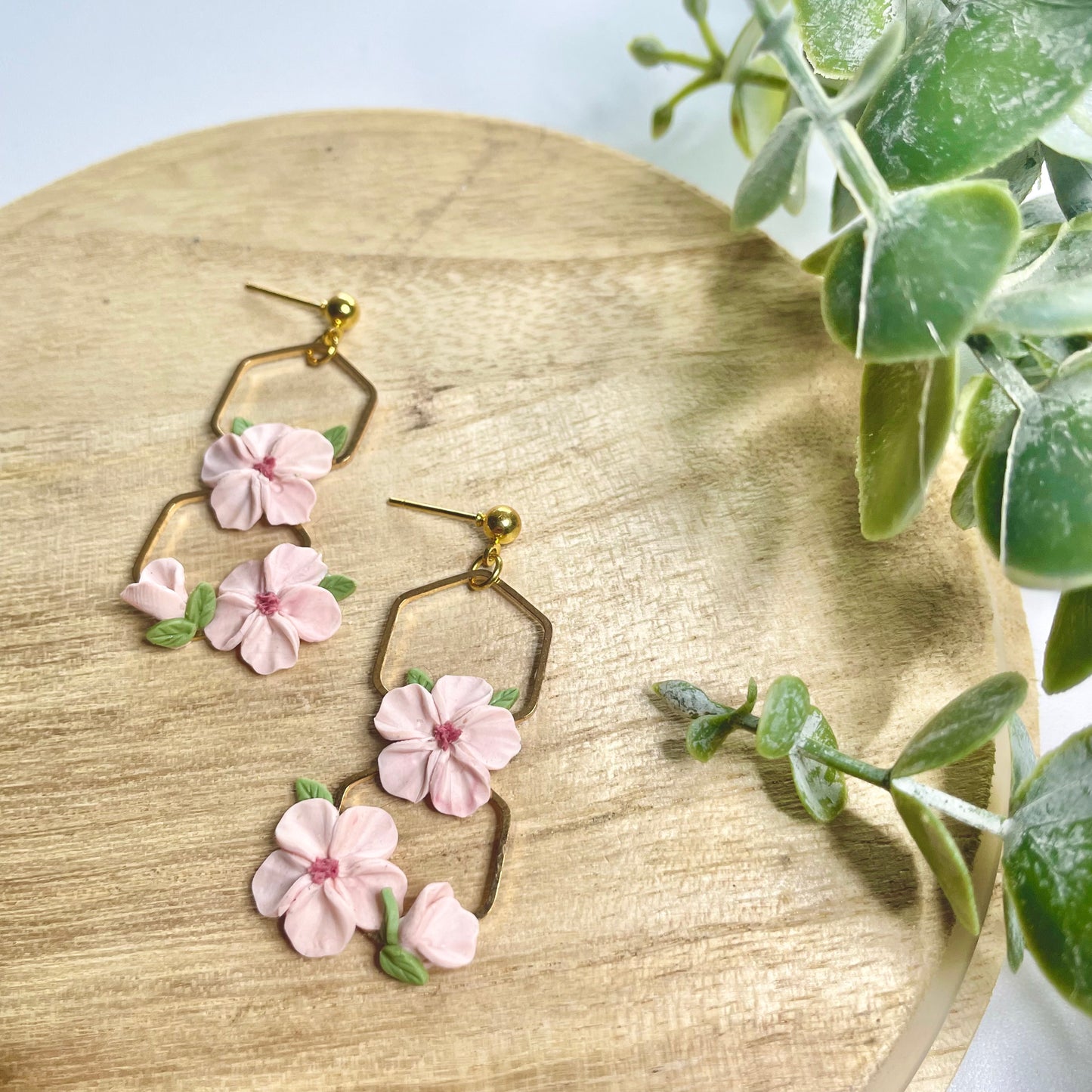 Pink Floral Hexagons