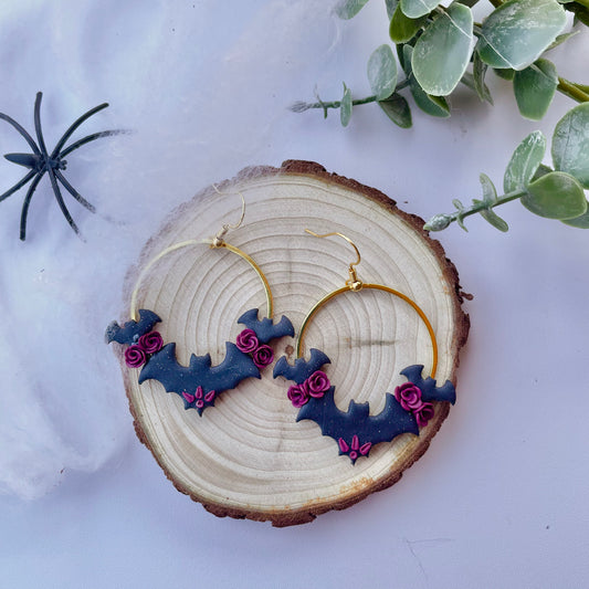 Bats & Flowers Hoops