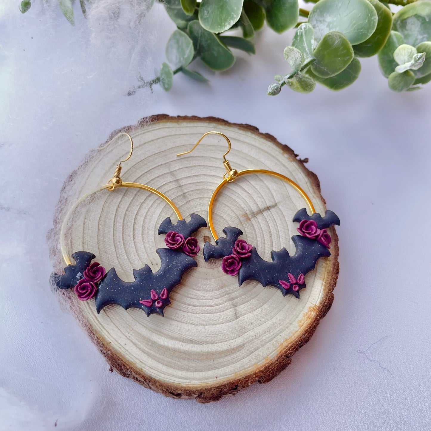 Bats & Flowers Hoops